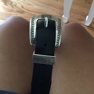 Brighton Black Belt with Silver Buckle